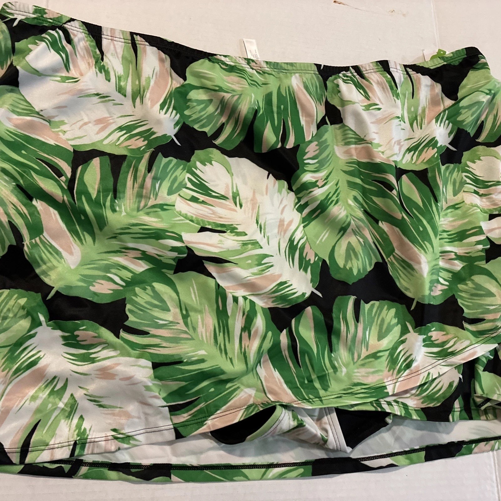 Swim By Cacique Green Tropical Palm Leaf Print Swim Skirt Size 34 Nwt Repreve